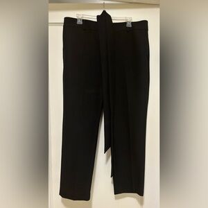 LOFT Marisa Black Pants with Belt, size 12